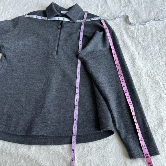 Akris Punto Wool Gray Relaxed Half-Zip Collar Long Sleeve Sweater S (4) - Picture 7 of 15